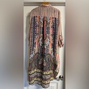 Aratta Silent Journey for Anthropologie Embroidered Tunic Dress - L